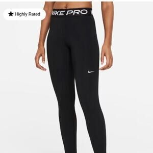 Nike Pro Women's Mid-Rise Black Leggings Size 2XL Dri-fit